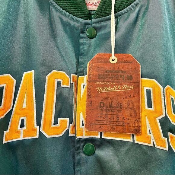 NWT MITCHELL NESS NFL THROWBACKS GREEN BAY PACKERS SATIN JACKET SIZE 4XL NOS - Picture 7 of 13